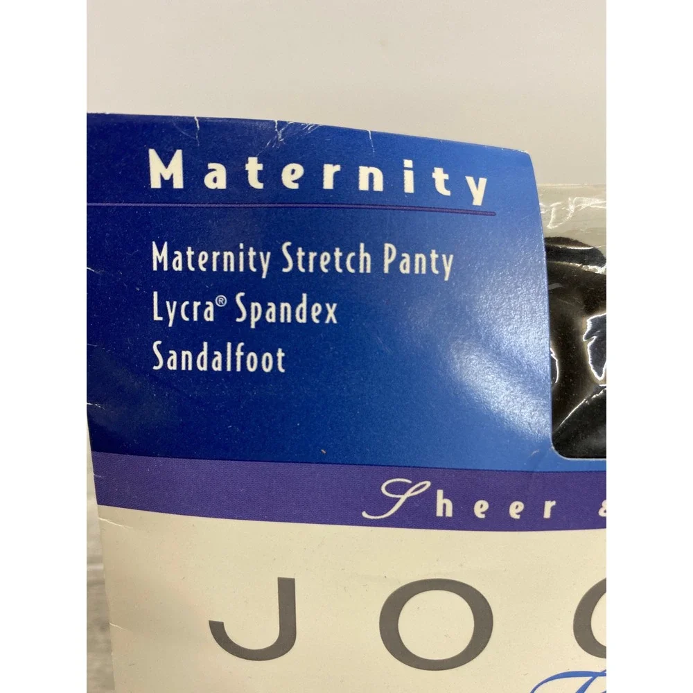 Vintage 90s Black Maternity Pantyhose Jockey For Her Sheer Sandalfoot Medium